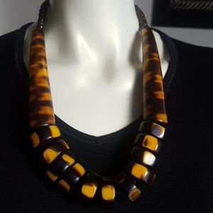 Gold/Brown Statement Necklace